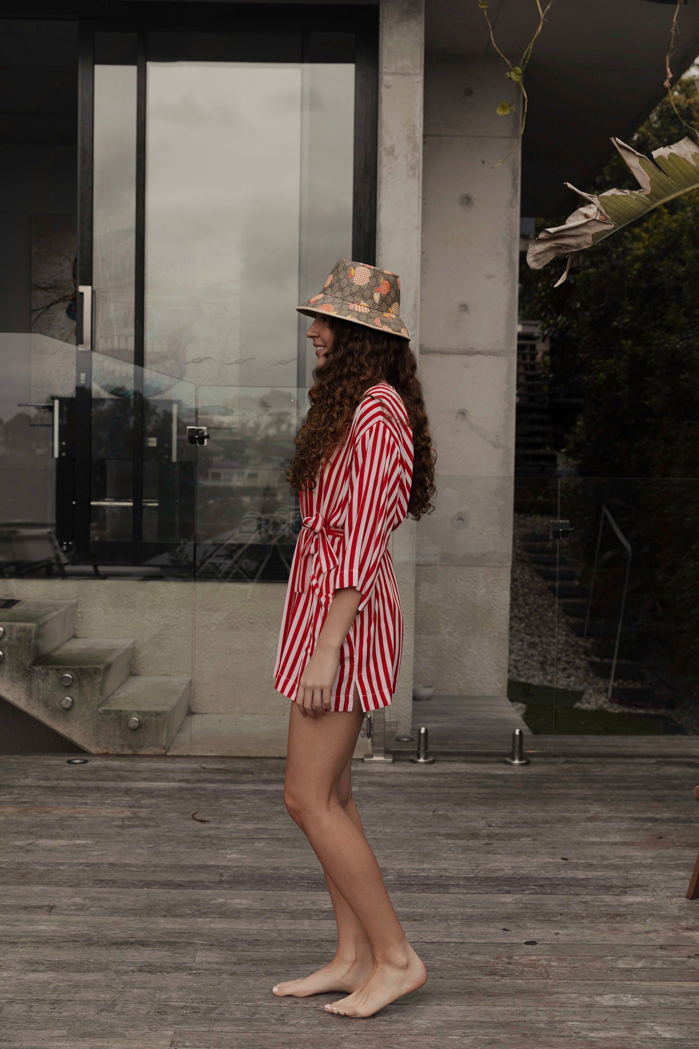 Hot Beaches - Mykonos in Red Streak-Robe