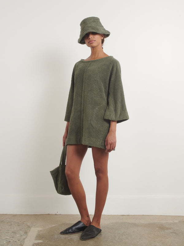Simone Fan: The Mini Dress in Olive-Robe