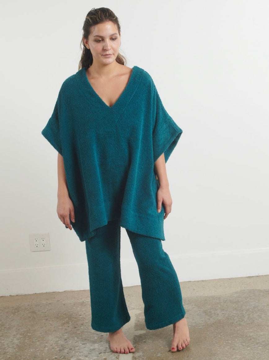 Simone Fan: The Short Open Kaftan in Jade-Robe